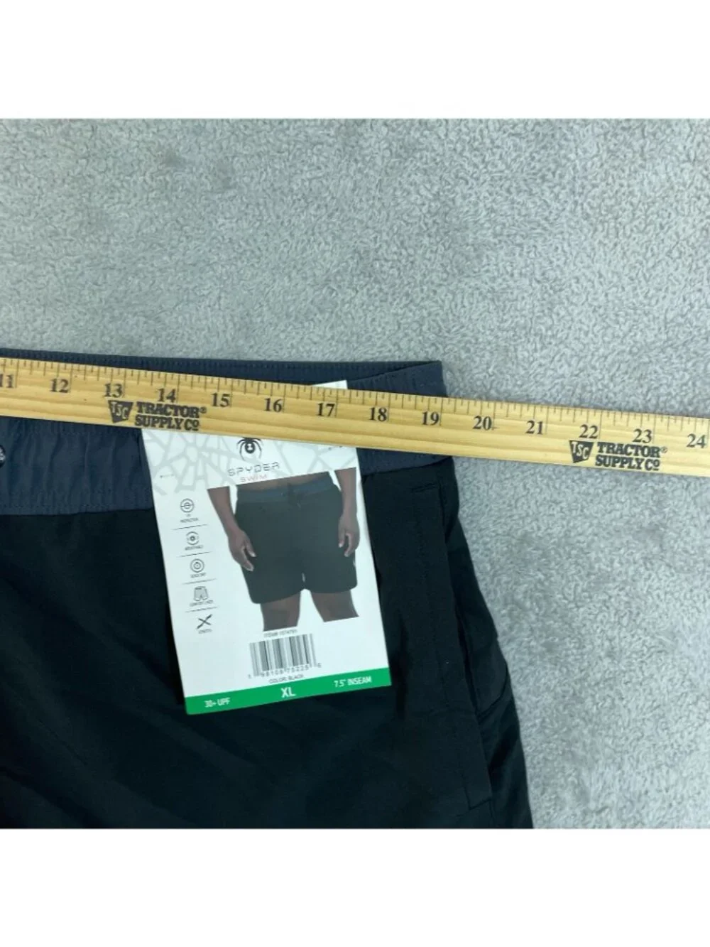 NWT Spyder Swim Men's XL Black Swim Shorts UV Protection Quick Dry Stretch